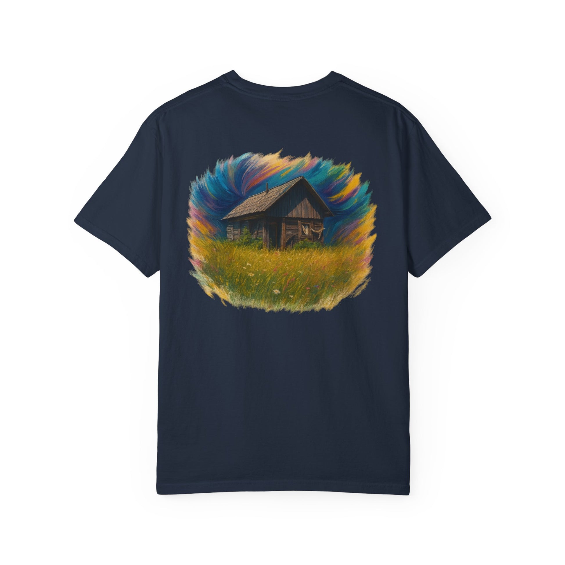 Rustic Landscape T-shirt | Relaxed Fit Tee, Casual Wear, Nature Lover Gift, Summer Outing Top, Eco-Friendly Apparel - TRV