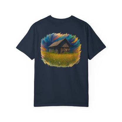 Rustic Landscape T-shirt | Relaxed Fit Tee, Casual Wear, Nature Lover Gift, Summer Outing Top, Eco-Friendly Apparel - TRV