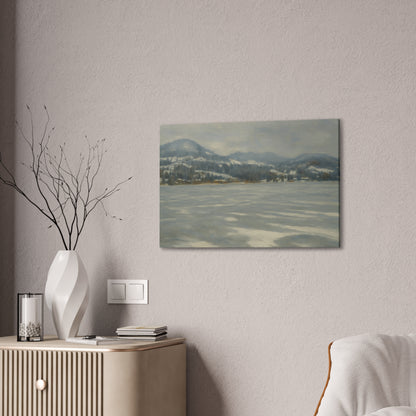 Serene Landscape Canvas Art, Tranquil Wall Decor, Perfect for Home, Office, or Gift, Ideal for Winter Holidays, Cozy Vibes, Scenic Artwork