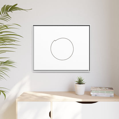 Framed matte canvas wall art featuring a minimal circular line design by Printify, modern abstract home decor piece.