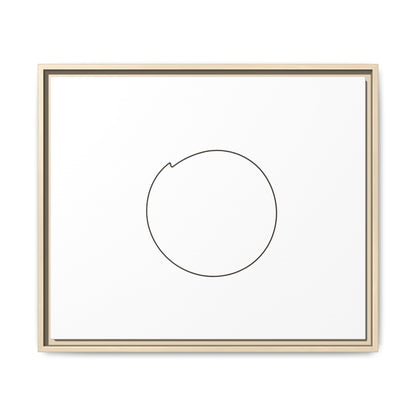 Framed matte canvas wall art featuring a minimal circular line design, by Printify, perfect for modern home decor.