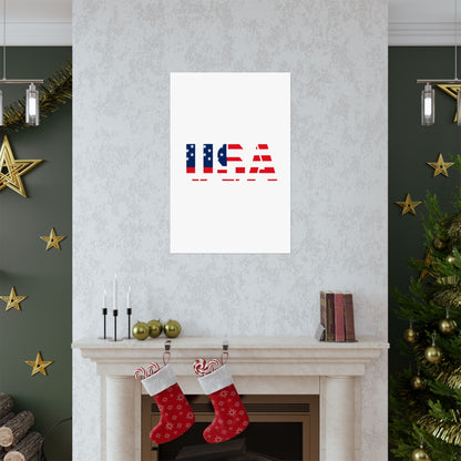 USA Patriotic Wall Art Poster, Red White Blue Home Decor, Fourth of July Decoration, American Flag Art, Independence Day Gift