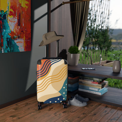 Abstract Waves Carry-On Suitcase — Colorful Modern Travel Luggage