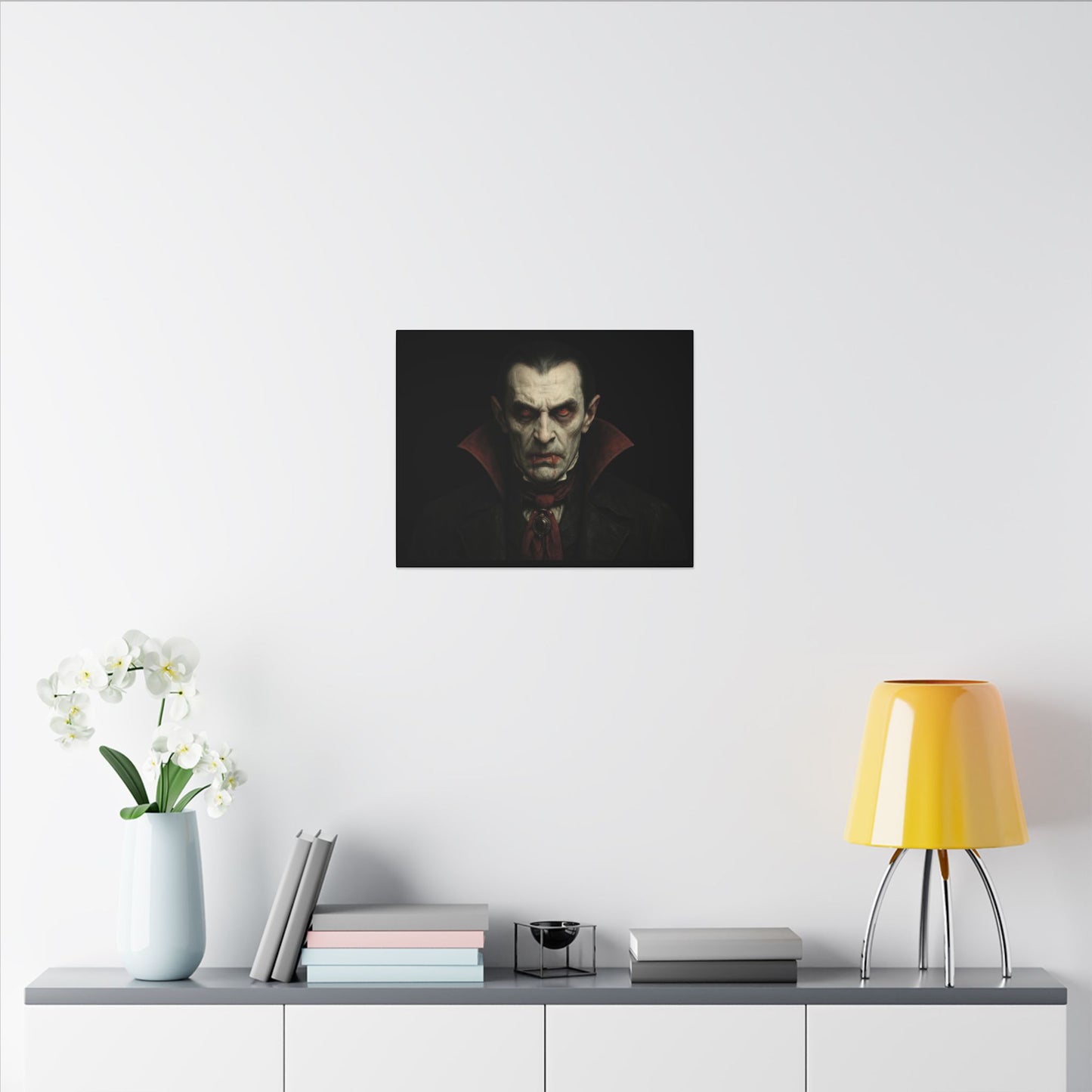 Gothic Vampire Canvas Wall Art, Spooky Decor, Halloween Home Accent, Creepy Art Piece, Horror Themed Gift