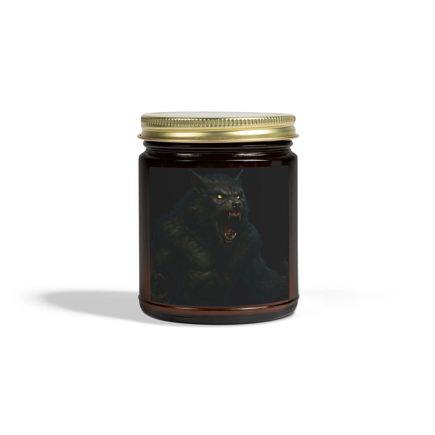 Soy Blend Candle — Coconut Apricot Wax, Black Cat Howl Artwork (4oz & 9oz)