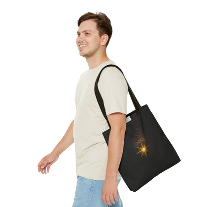 Radiant Starburst Tote Bag | Golden Light Celestial Design - TRV