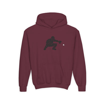 Youth Baseball Catcher Hoodie, Sporty Sweatshirt for Kids, Perfect Gift for Young Athletes, Team Spirit Gear, Sports Event Apparel
