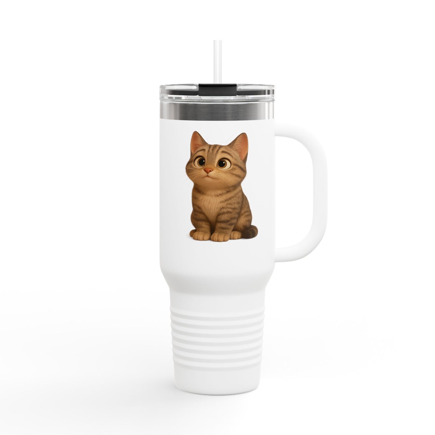 Cute Cat Insulated Travel Mug, 40oz | Perfect Pet Lover Gift | BPA-Free Drinkware, Cozy Coffee Companion, Cat-Themed Hydration