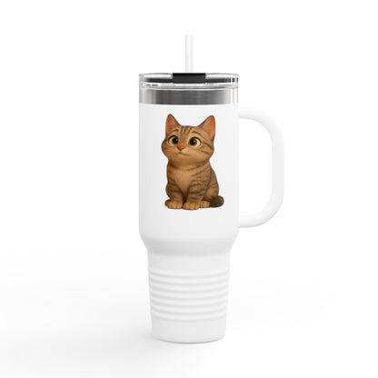 Cute Cat Insulated Travel Mug, 40oz | Perfect Pet Lover Gift | BPA-Free Drinkware, Cozy Coffee Companion, Cat-Themed Hydration