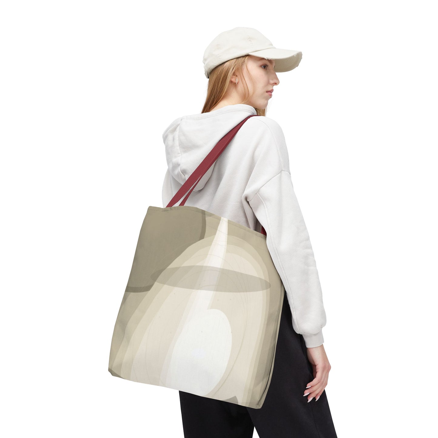 Neutral Abstract Light Beam Tote Bag | Minimalist Geometric Pattern