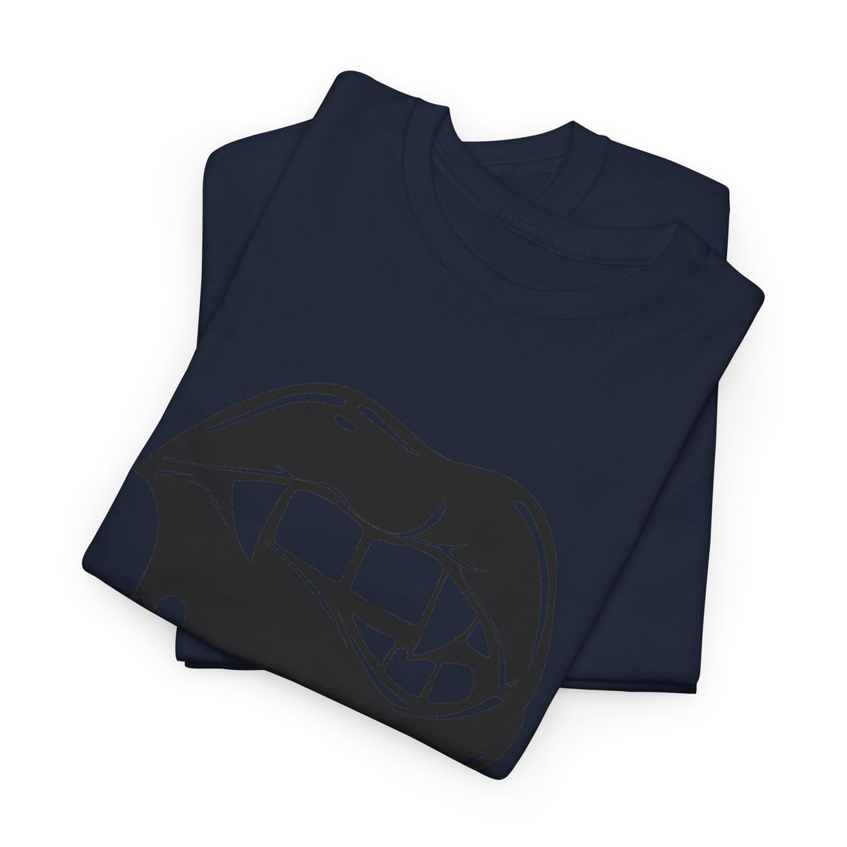 Graphic tee featuring dripping lips and "hmm..." bite design, printed on a stylish Printify T-shirt, displayed on a plain background.