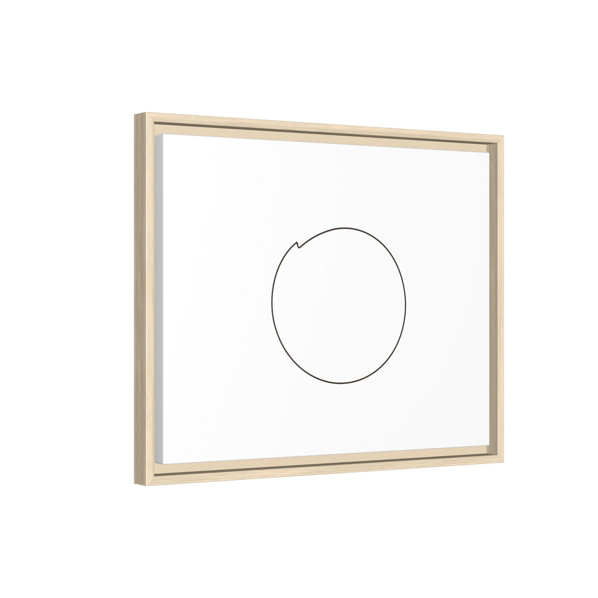 Framed matte canvas wall art featuring a minimal circular line design, by Printify, for modern home decor.