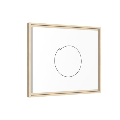 Framed matte canvas wall art featuring a minimal circular line design, by Printify, for modern home decor.
