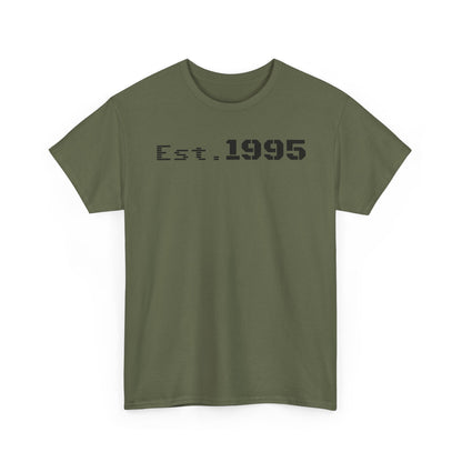Unisex Heavy Cotton Tee - Est. 1995, Vintage Birthday Gift, Customizable Tee, Retro Unisex Shirt, Casual Everyday Wear