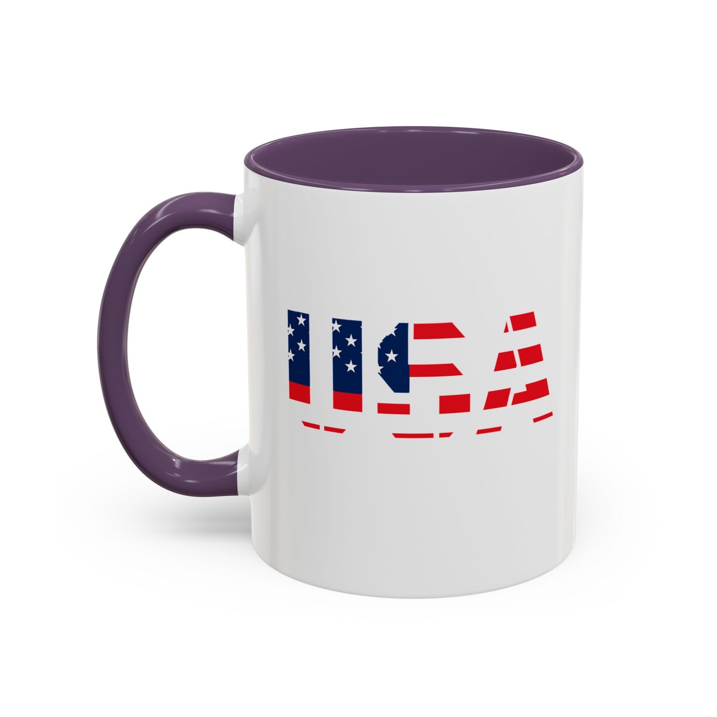 USA Flag Accent Coffee Mug — Patriotic 11/15oz Ceramic Coffee Cup
