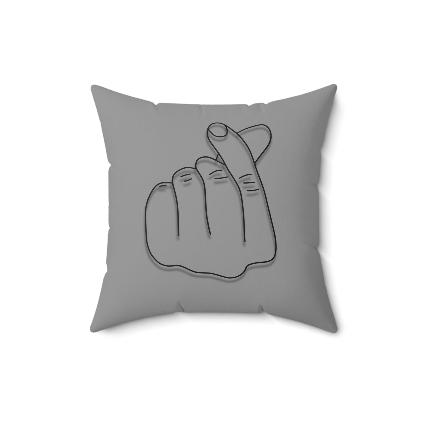 Minimalist hand gesture throw pillow by Printify featuring a cozy, modern home decor design on soft fabric.