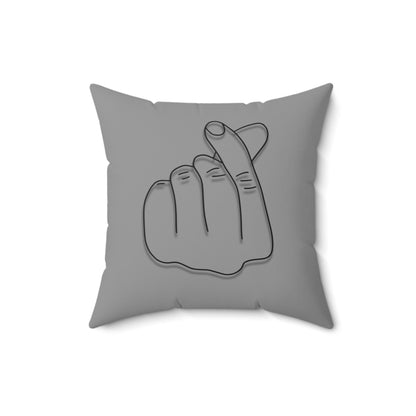 Minimalist hand gesture throw pillow by Printify featuring a cozy, modern home decor design on soft fabric.