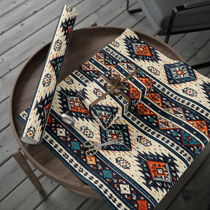 Southwestern Aztec Pattern Wrapping Paper Roll — Rustic Tribal Gift Wrap