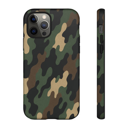Rugged camouflage Printify Tough Phone Case with protective design for durable smartphone protection in camo pattern.