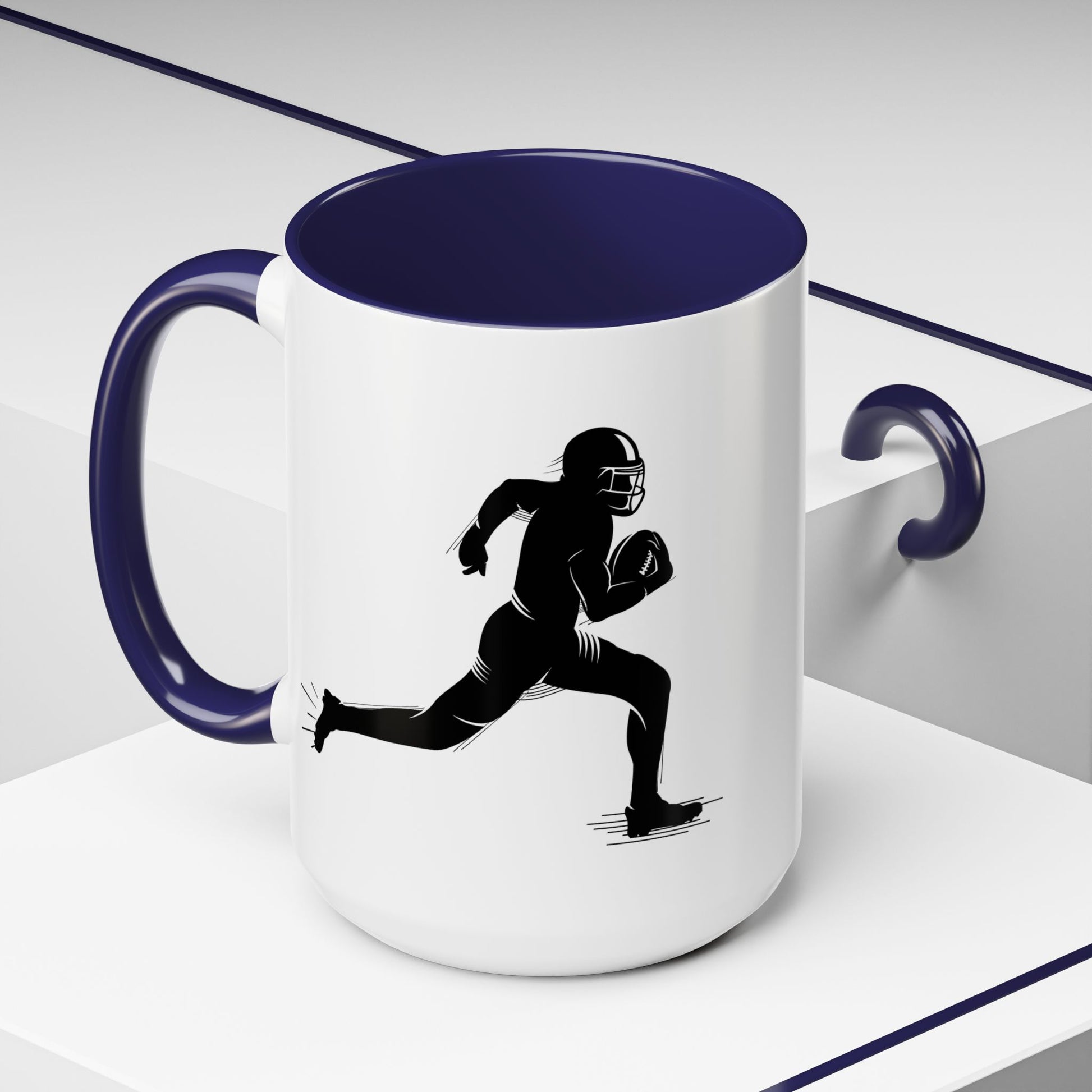Football Player Themed Accent Coffee Mug, Sports Fan Gift, Unique Mug for Athletes, Coffee Lover, Game Day Essential - TRV