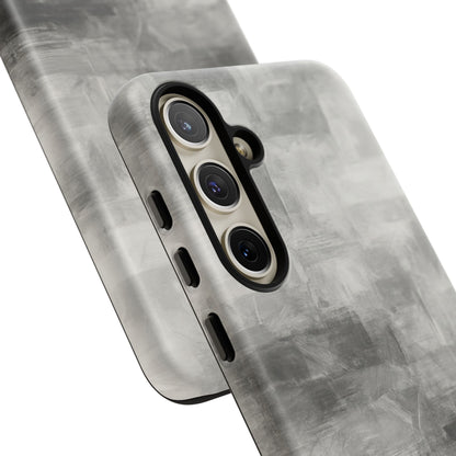 Abstract gray grid phone case for iPhone, tough protective cover by Printify with modern geometric design.