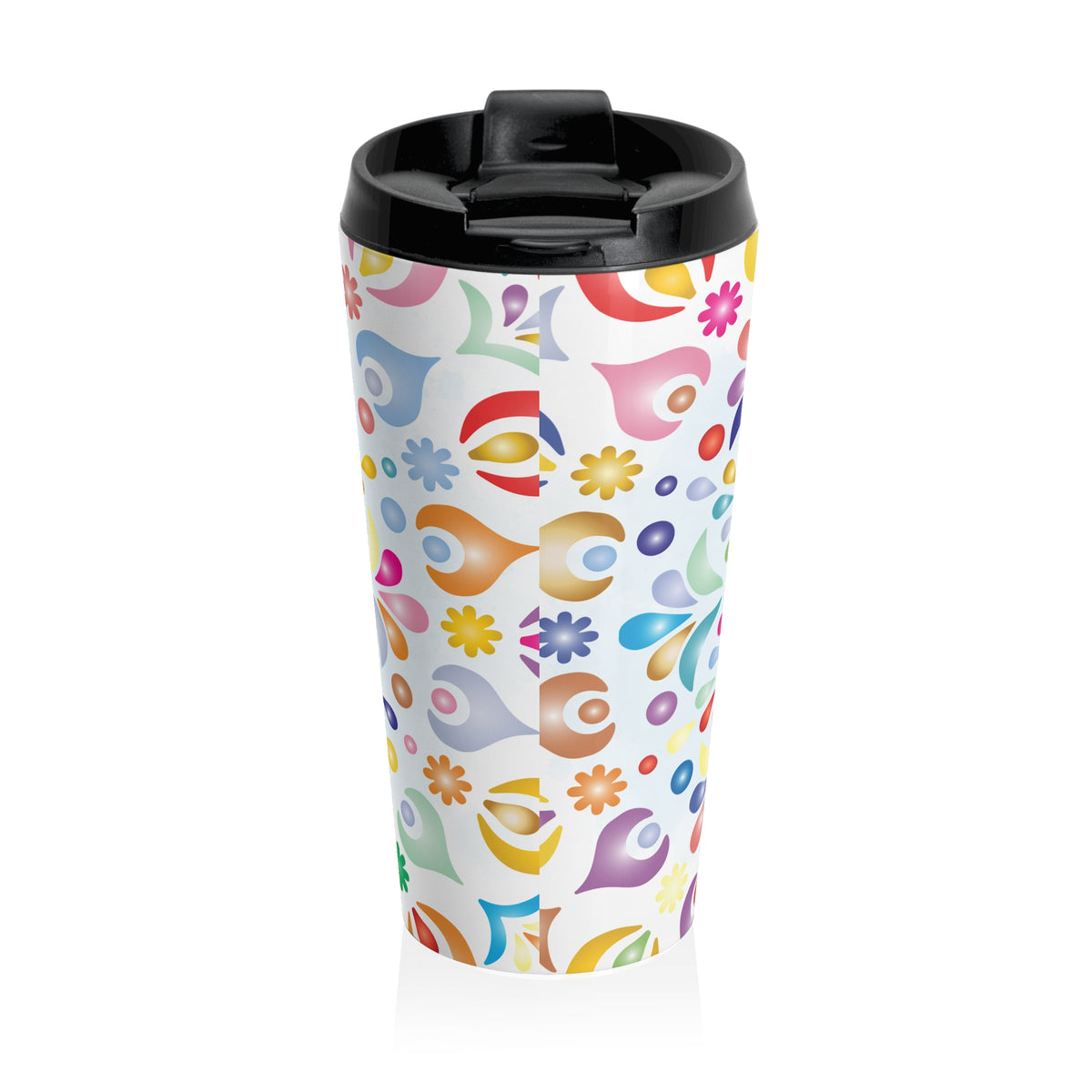 Colorful mandala 15oz insulated stainless steel travel mug - view 3