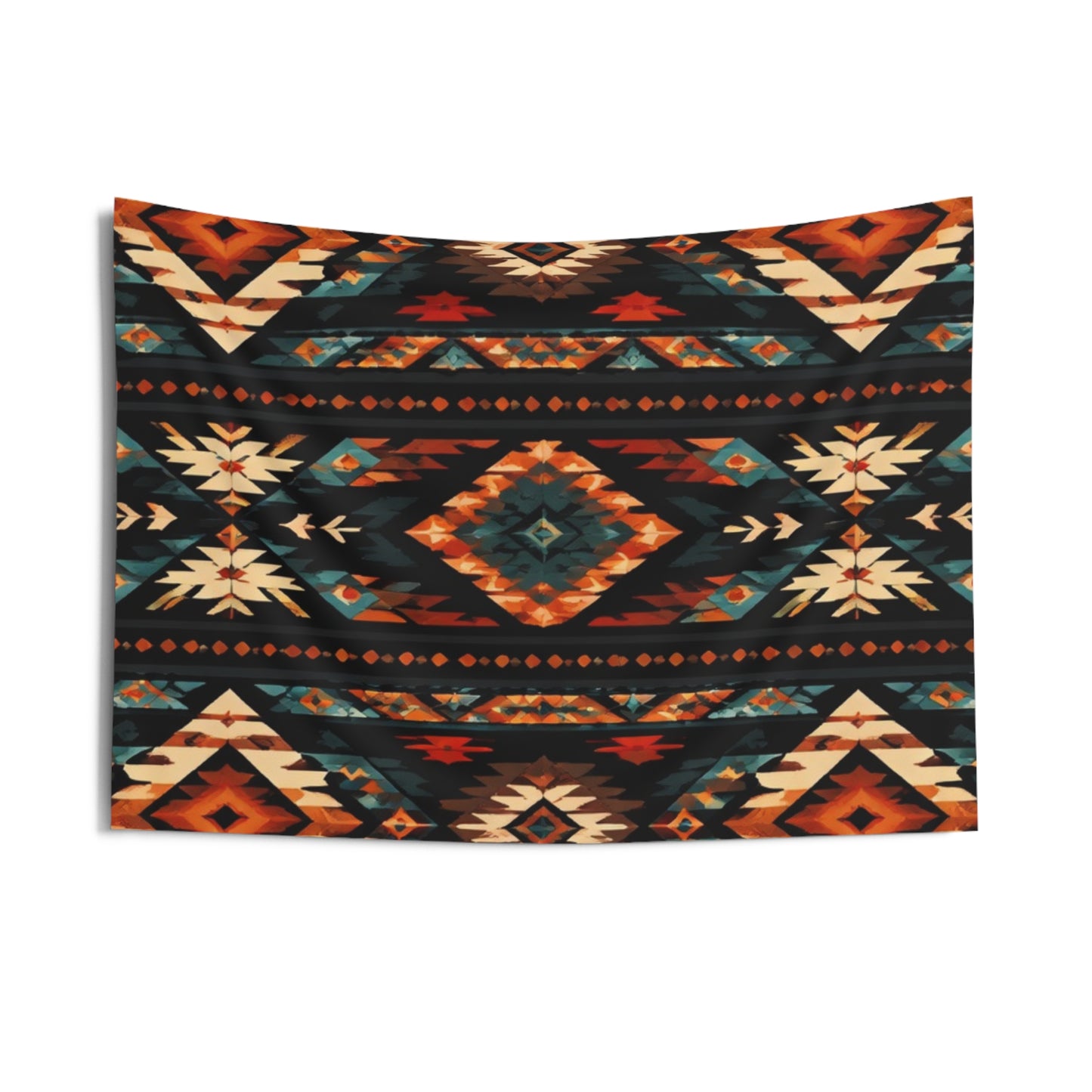 Southwestern Diamond Indoor Wall Tapestry — Boho Tribal Aztec Pattern