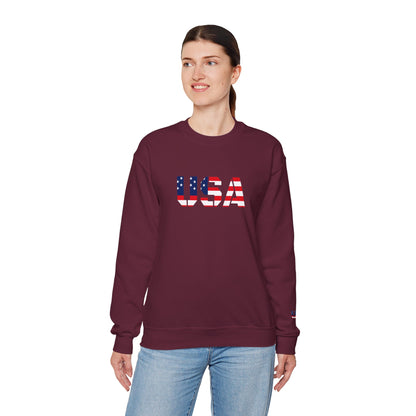 USA Flag Unisex Crewneck Sweatshirt, Cozy Apparel, Casual Wear, Independence Day Gift, Americana Style