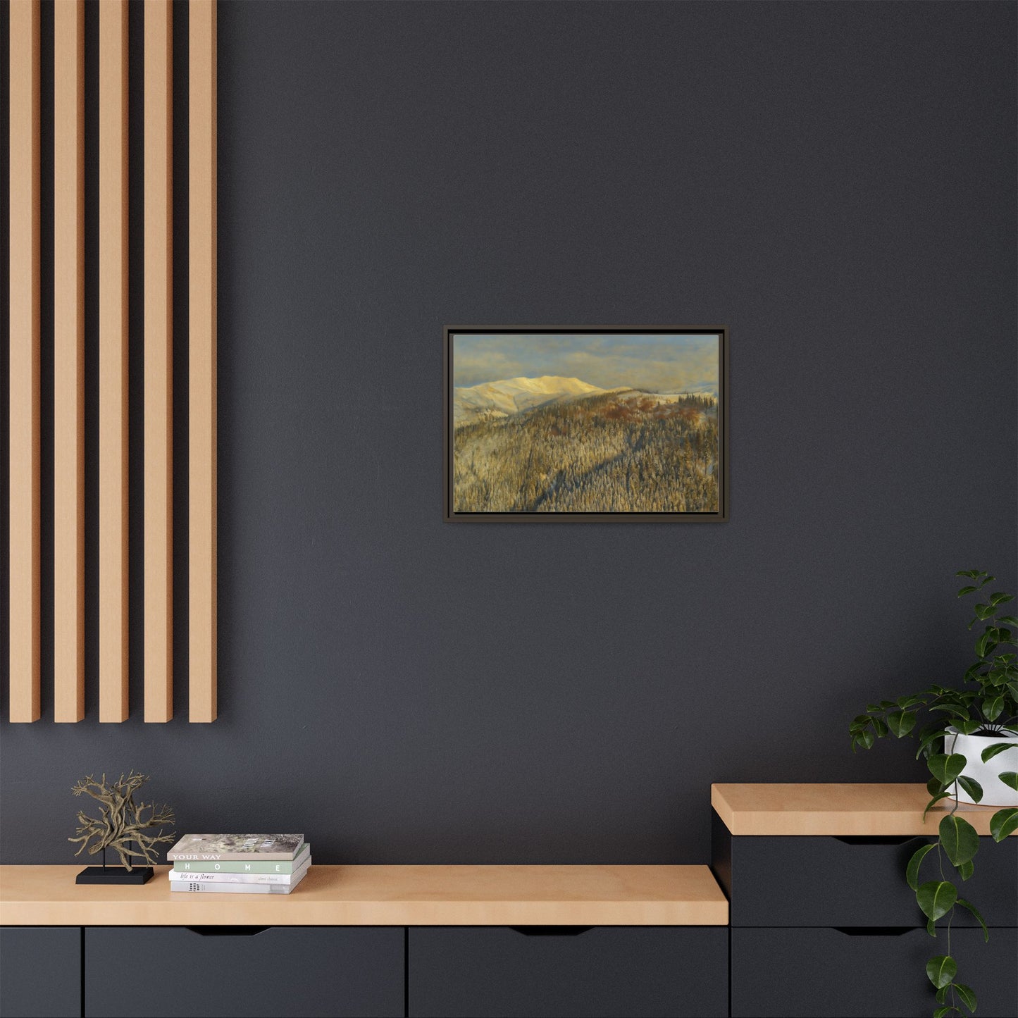 Framed Mountain Canvas Art, Perfect for Home Decor, Nature Wall Art, Gift for Nature Lovers, Cozy Atmosphere - TRV
