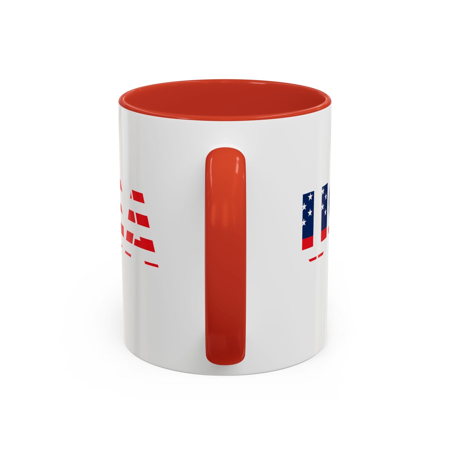 USA Flag Accent Coffee Mug — Patriotic 11/15oz Ceramic Coffee Cup
