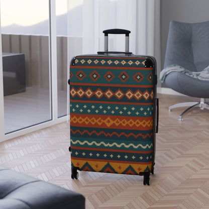 Southwestern Pattern Carry-On Suitcase — Boho Tribal Travel Luggage