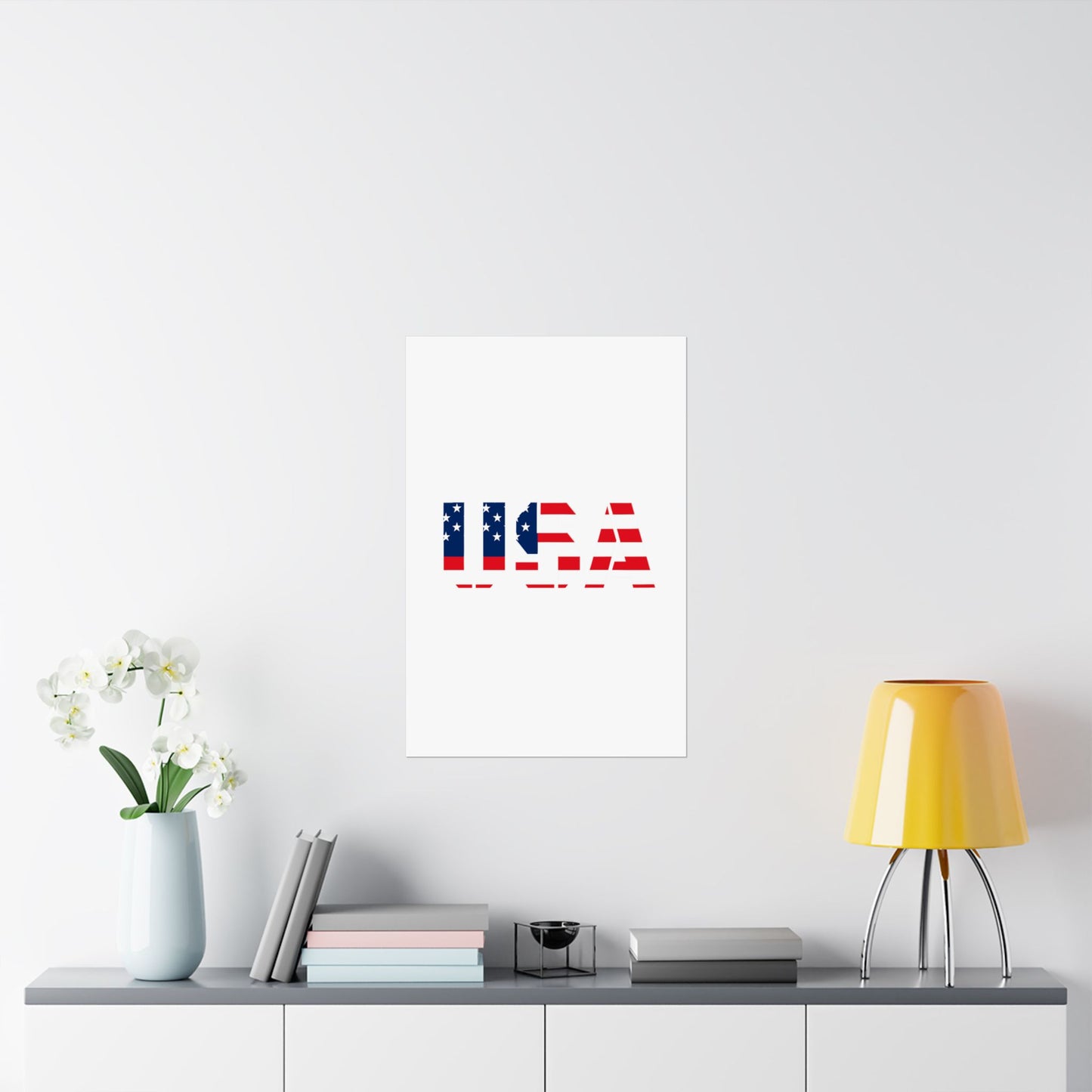 USA Patriotic Wall Art Poster, Red White Blue Home Decor, Fourth of July Decoration, American Flag Art, Independence Day Gift