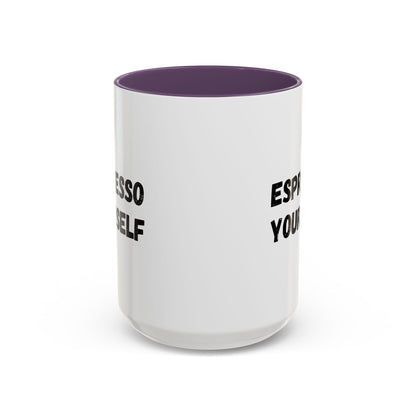 Espresso Yourself Coffee Mug - Fun Black Accented Mug for Coffee Lovers, Great Gift for Birthdays, Christmas, and Housewarming