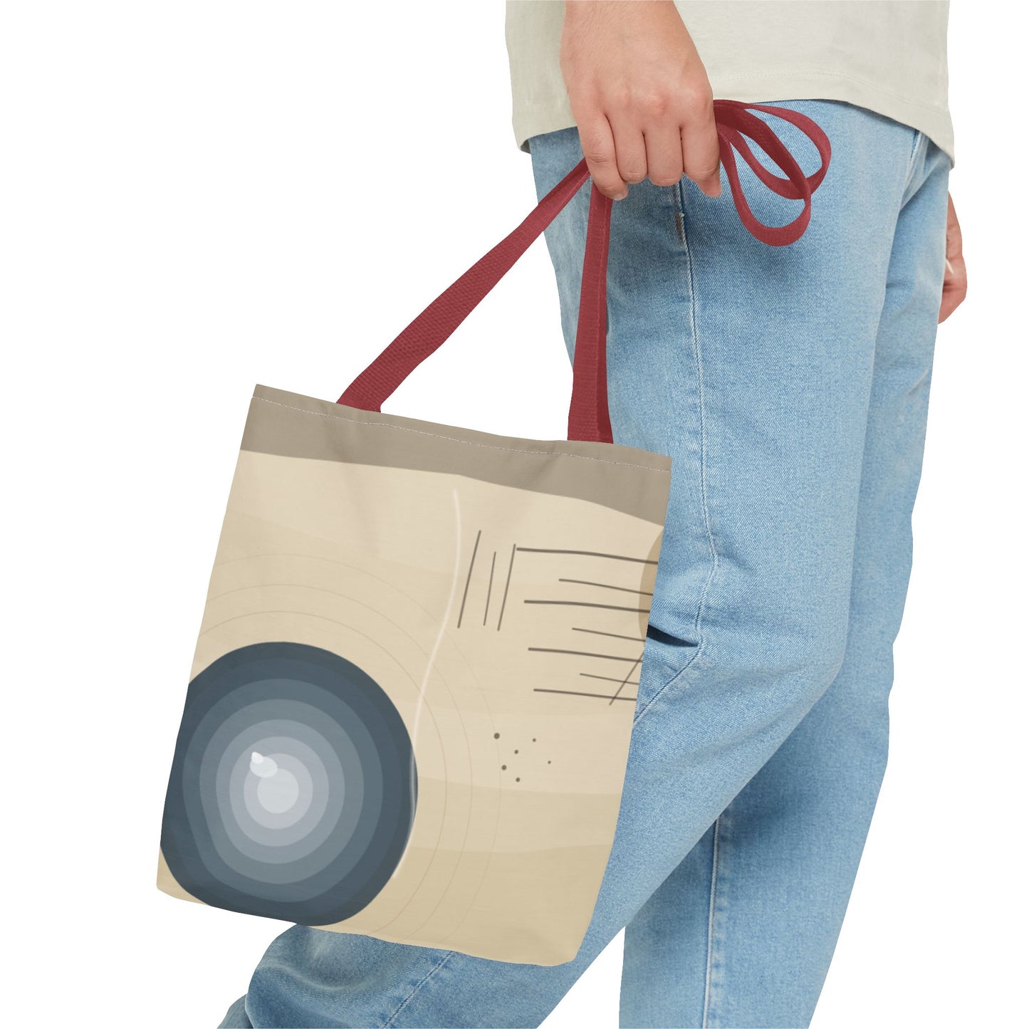 Abstract Neutral Waves Tote Bag | Geometric Circle Pattern