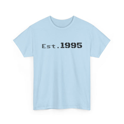 Vintage minimalist Est. 1995 T-shirt by Printify featuring a clean design and birthday inscription on soft fabric.
