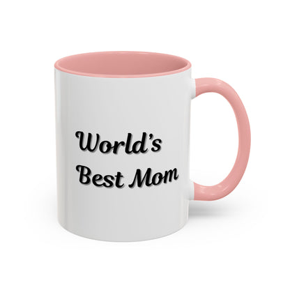 World's Best Mom Accent Coffee Mug - 11oz & 15oz - Perfect Gift for Mother's Day