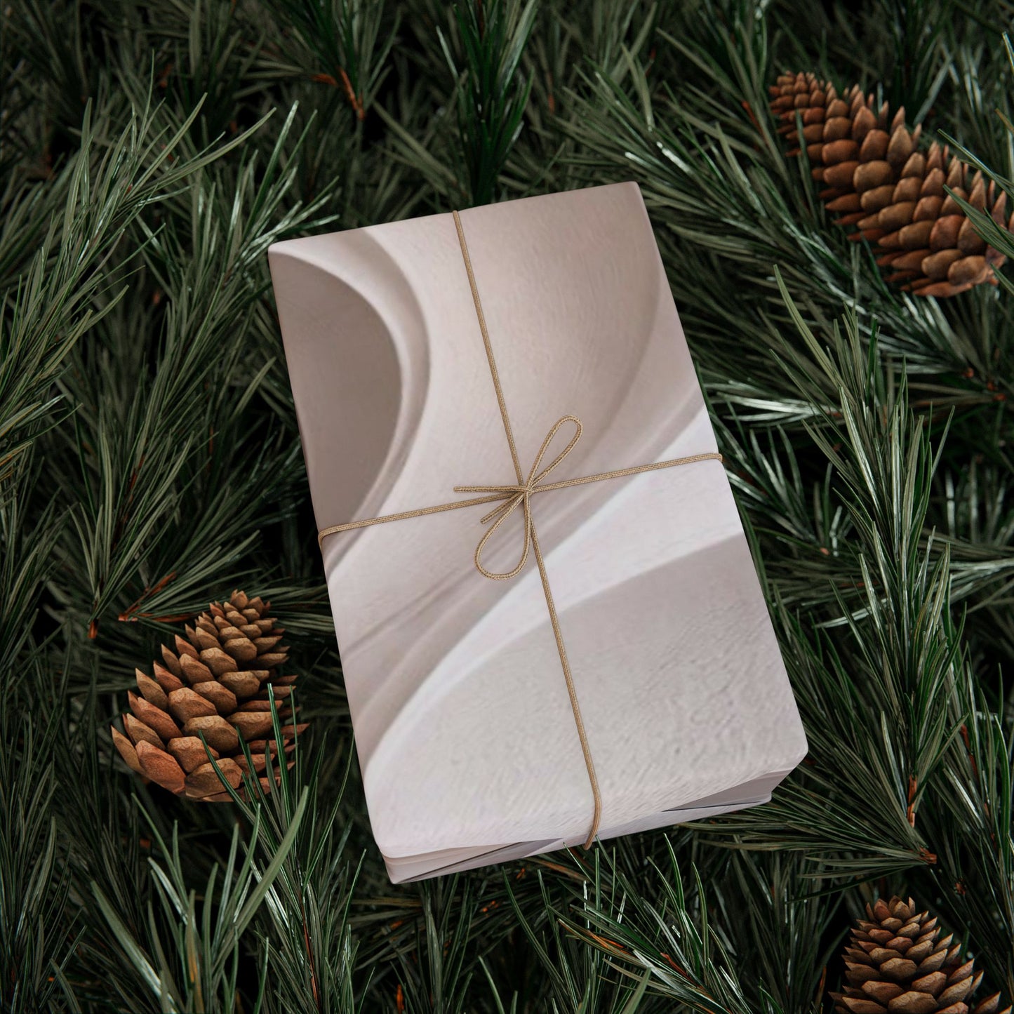 Marble Wave Wrapping Paper Roll — Neutral Abstract Gift Wrap