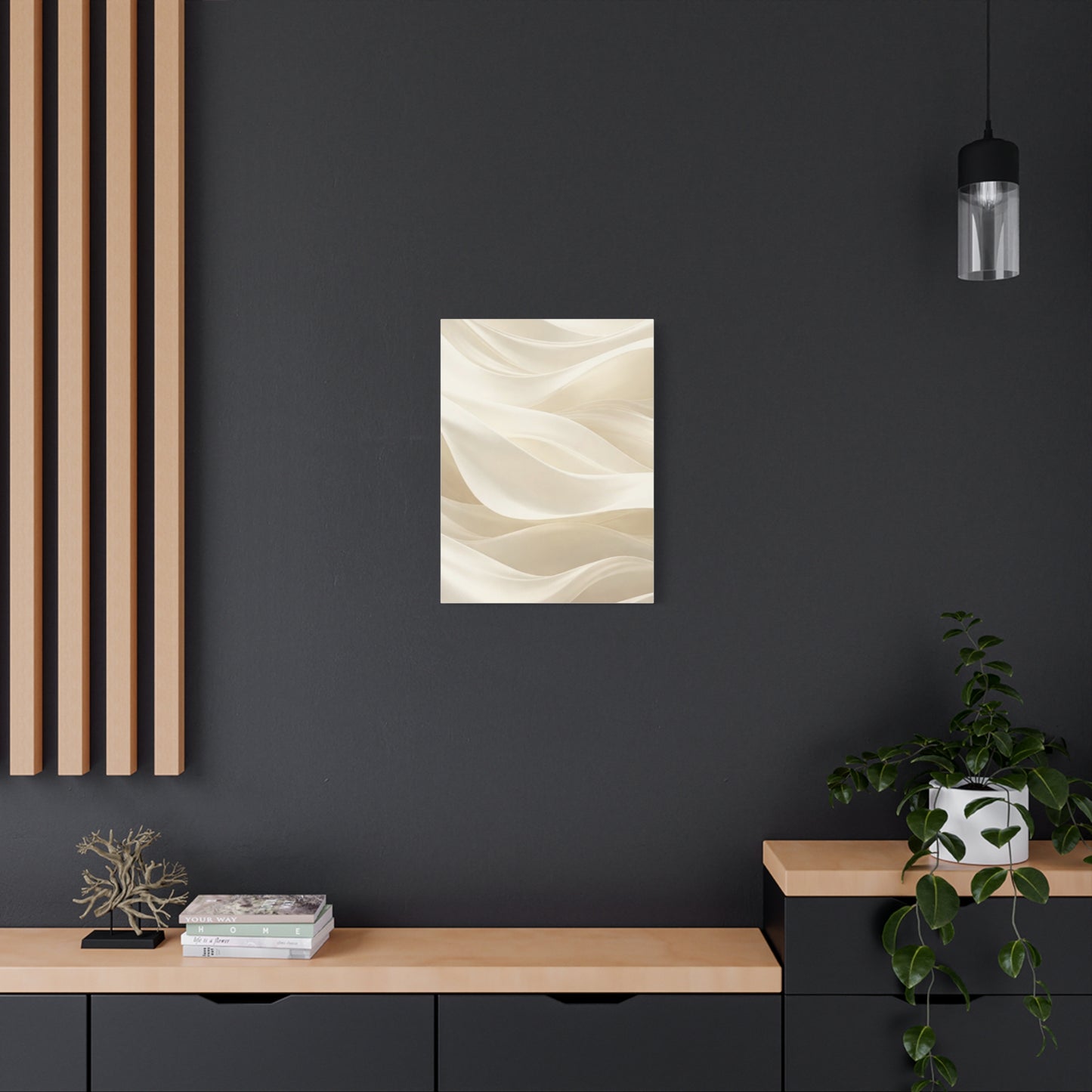 Neutral Abstract Wave Art Matte Canvas