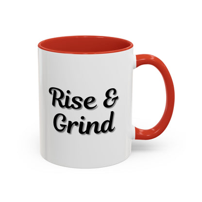 Rise & Grind Coffee Mug – Motivational Black Accent Mug for Daily Inspiration - TRV
