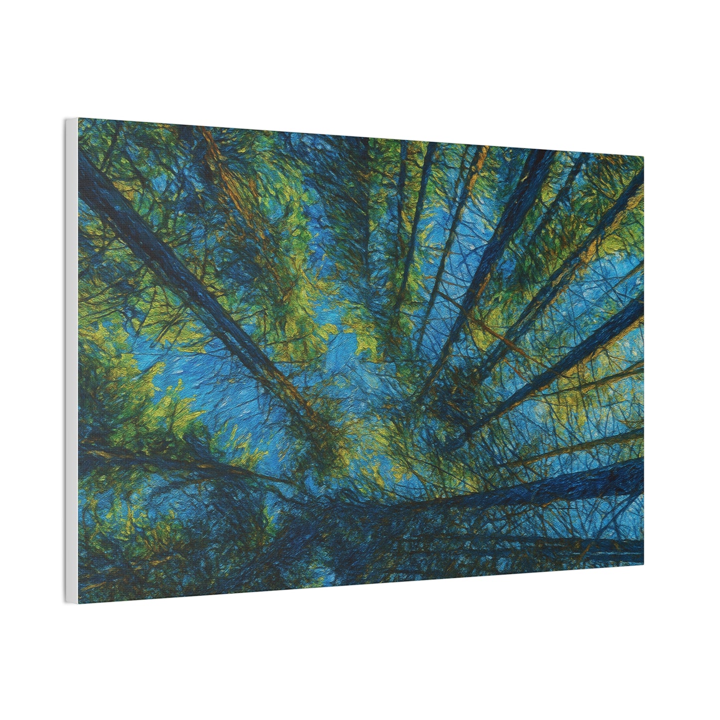 Forest Canopy Canvas Print — Upward View Trees Wall Art (Stretched Canvas 0.75")
