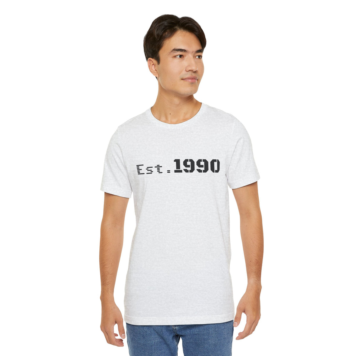 Vintage Est. 1990 T-Shirt by Printify featuring a classic design celebrating the birth year on a comfortable cotton tee.