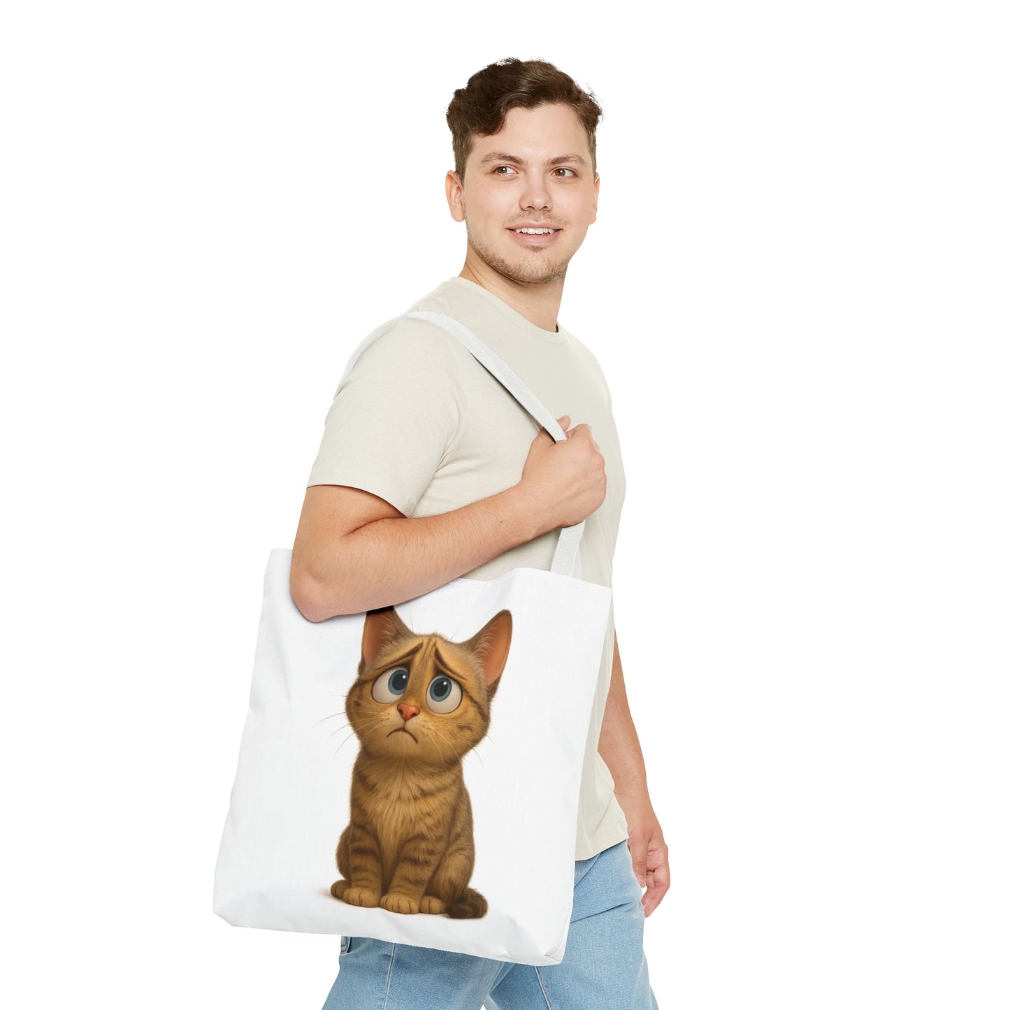 Cute Cat Tote Bag, Animal Lover Gift, Shopping Tote, Reusable Bag, Cute Merchandise, Eco-Friendly Gift - TRV
