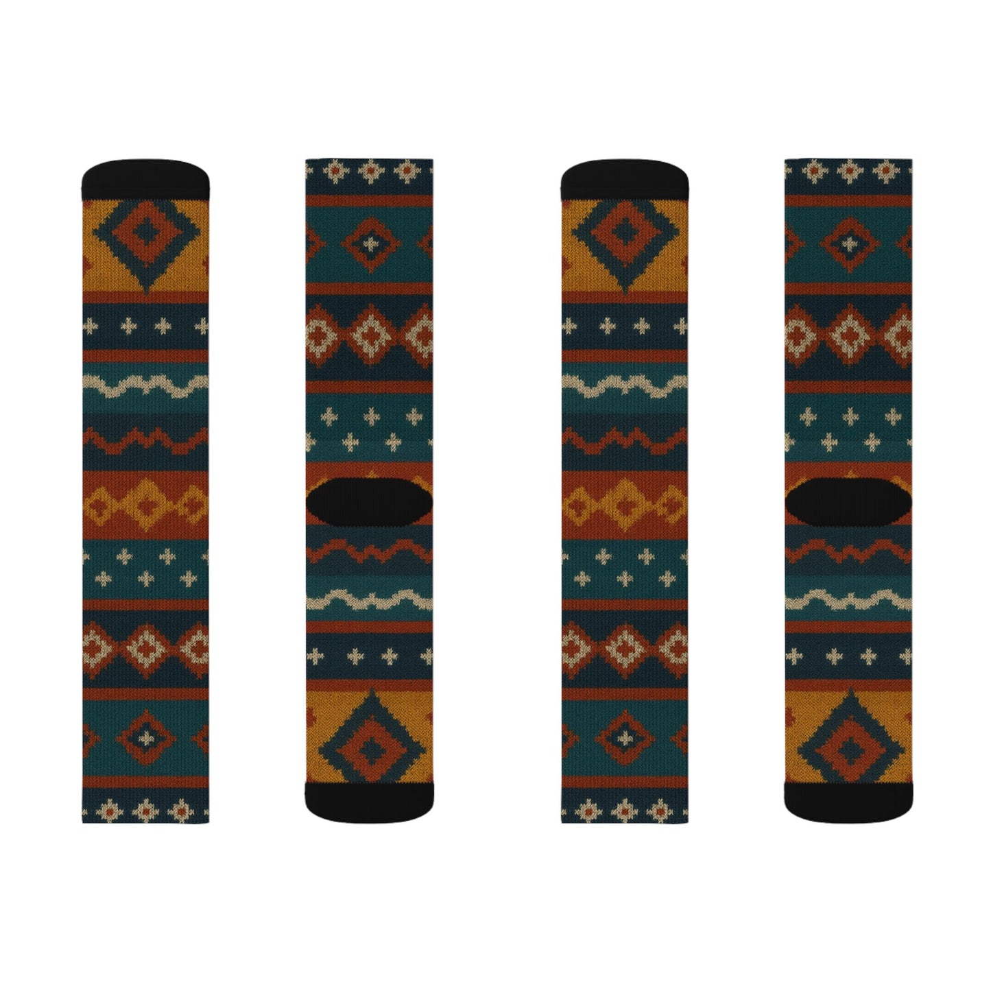 Southwestern Aztec Pattern Socks | Tribal Geometric Printed Socks