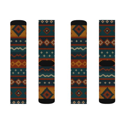 Southwestern Aztec Pattern Socks | Tribal Geometric Printed Socks