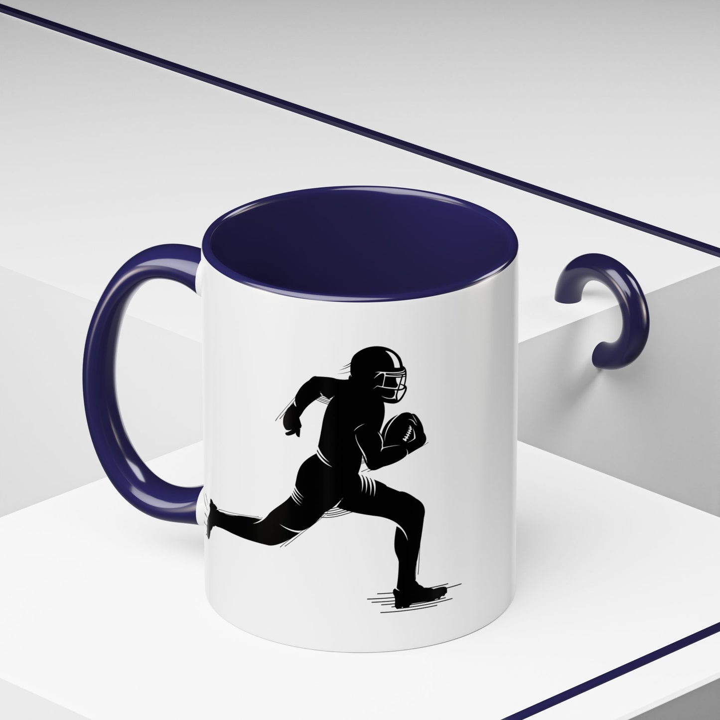 Football Player Themed Accent Coffee Mug, Sports Fan Gift, Unique Mug for Athletes, Coffee Lover, Game Day Essential - TRV
