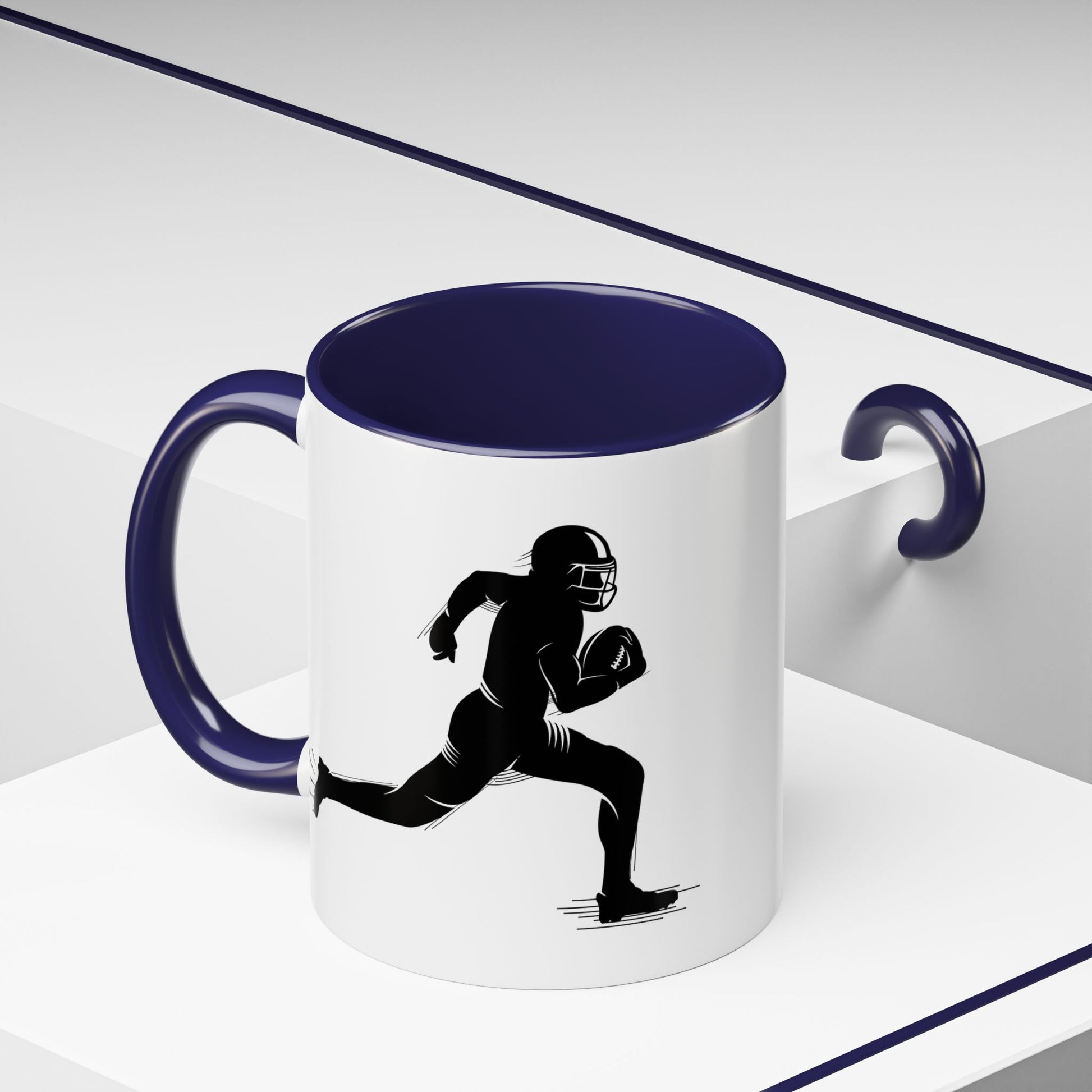 Football Player Themed Accent Coffee Mug, Sports Fan Gift, Unique Mug for Athletes, Coffee Lover, Game Day Essential - TRV