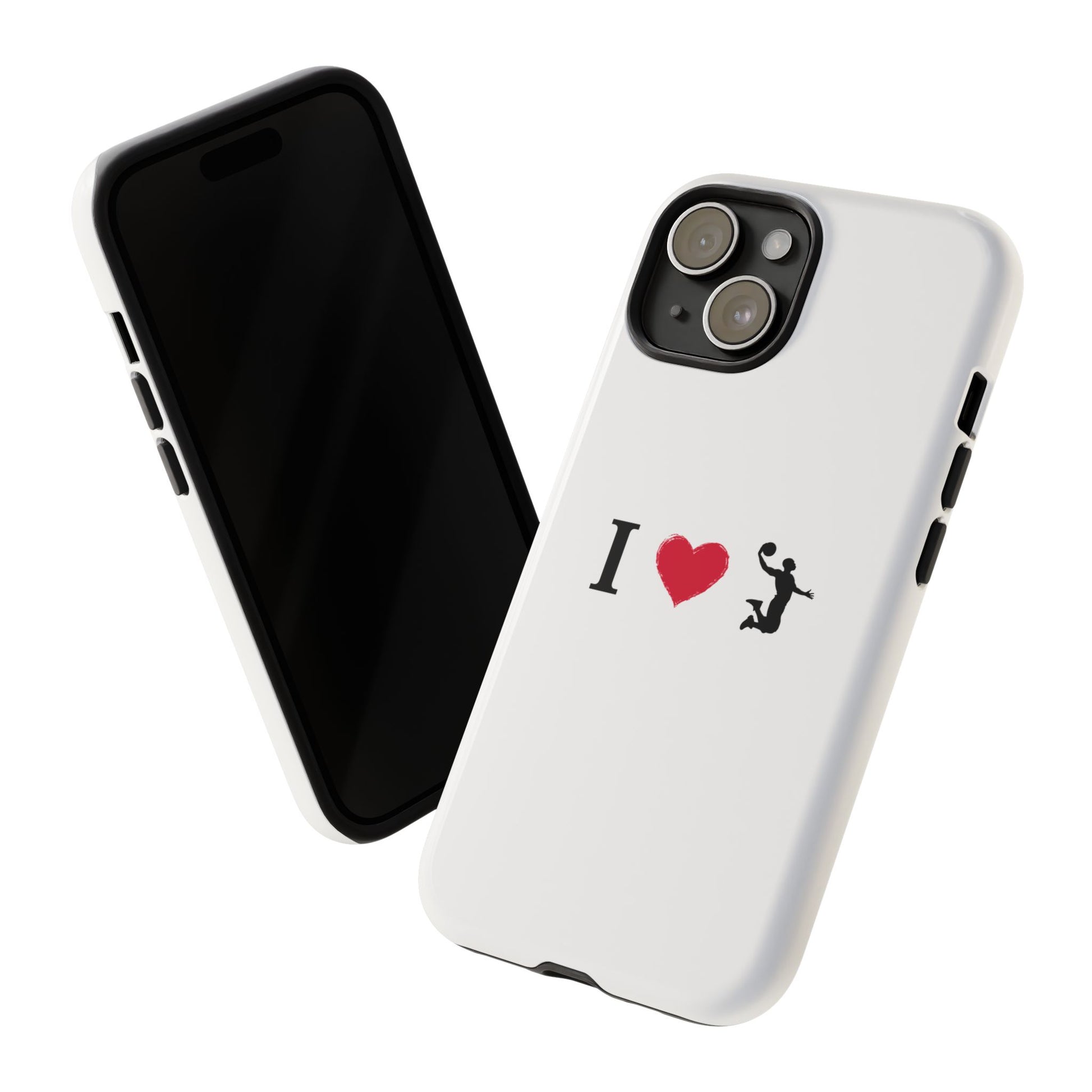 I Love Basketball Phone Case, Sporty Cell Cover, Basketball Gift for Players, Tough Cases, Love for Sports Accessories - TRV