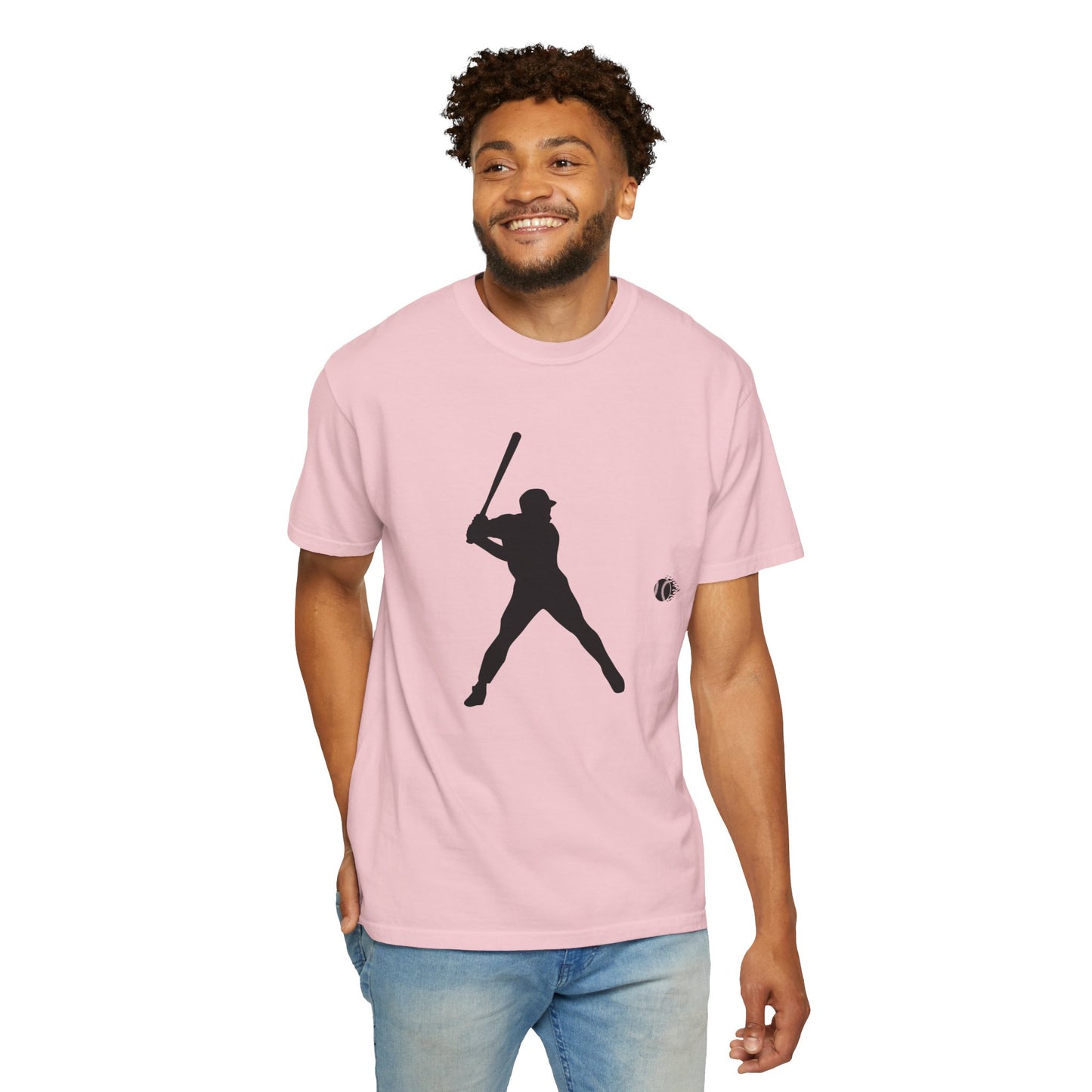 Unisex Baseball Silhouette Tee, Casual Wear, Sports Fan Apparel, Gift for Athletes, Summer Outing Outfit, Soft Cotton Shirt