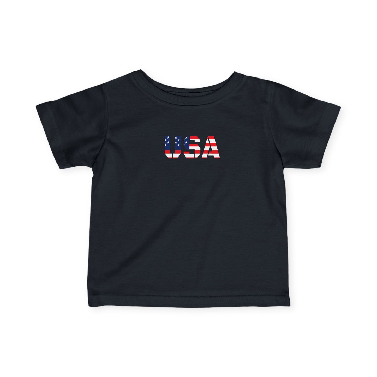 USA Infant Fine Jersey Tee - Cute Baby Shirt, Toddler Clothing, American Flag Tee, Baby Shower Gift, 4th of July Outfit
