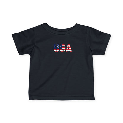 USA Infant Fine Jersey Tee - Cute Baby Shirt, Toddler Clothing, American Flag Tee, Baby Shower Gift, 4th of July Outfit
